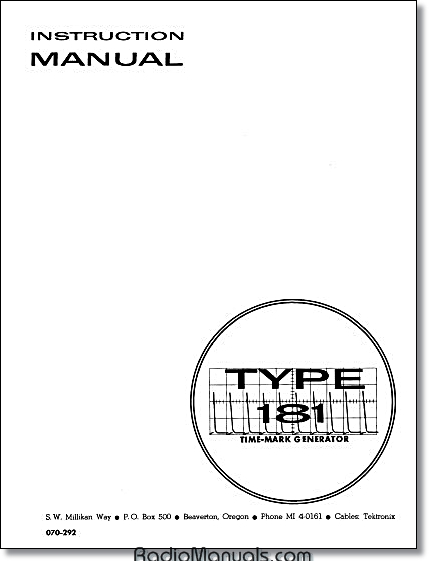 Tektronix 181 Instruction Manual - Click Image to Close